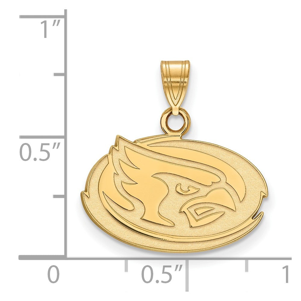 Gold Plated Sterling Silver Logoart Iowa State University Cardinal Small Pendant