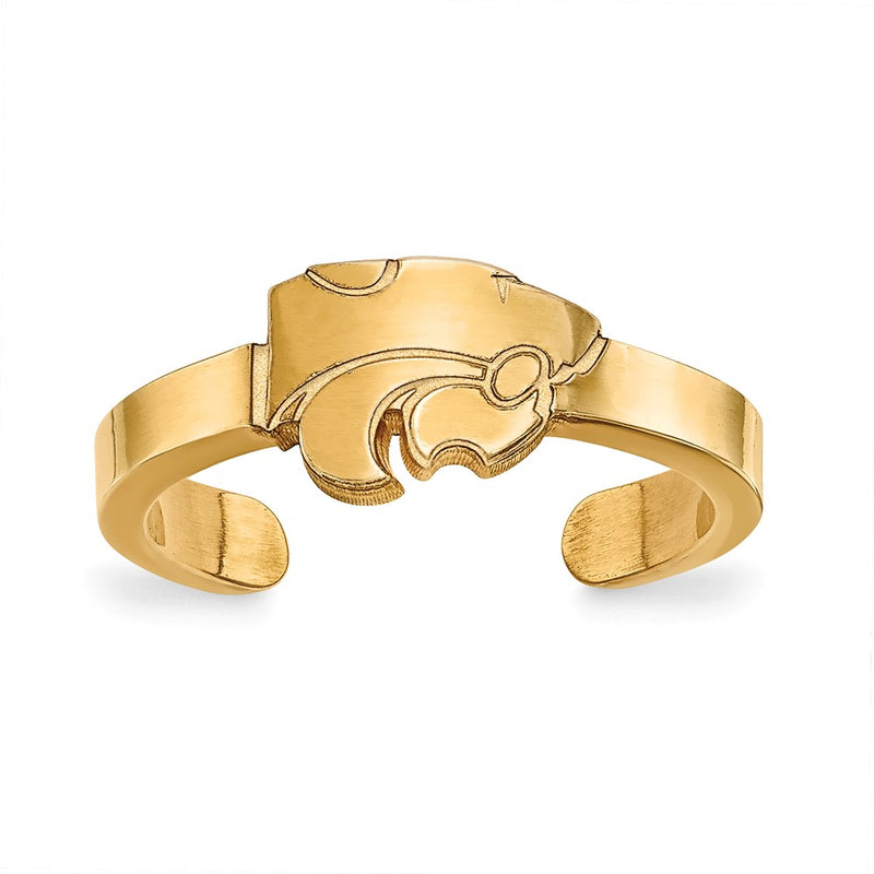 Gold Plated Sterling Silver Logoart Kansas State University Wildcat Toe Ring