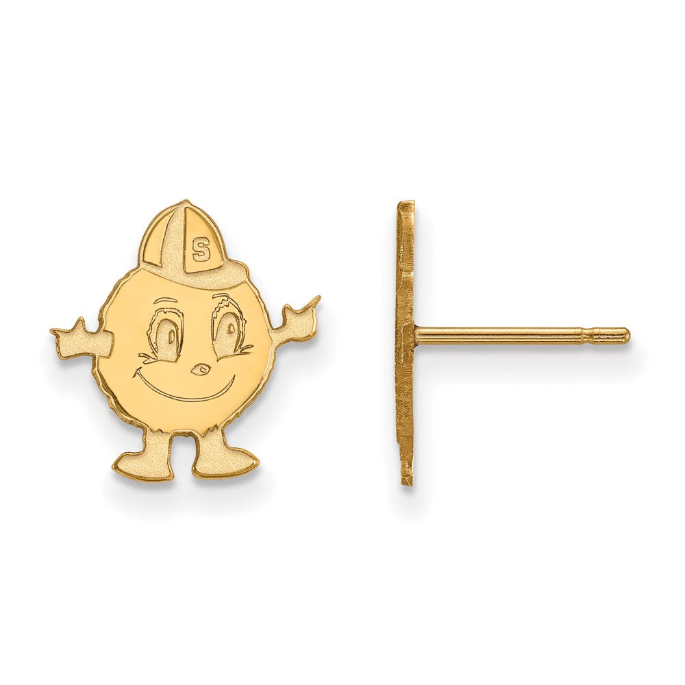 Gold Plated Sterling Silver Logoart Syracuse University Mascot Small Post Earrings