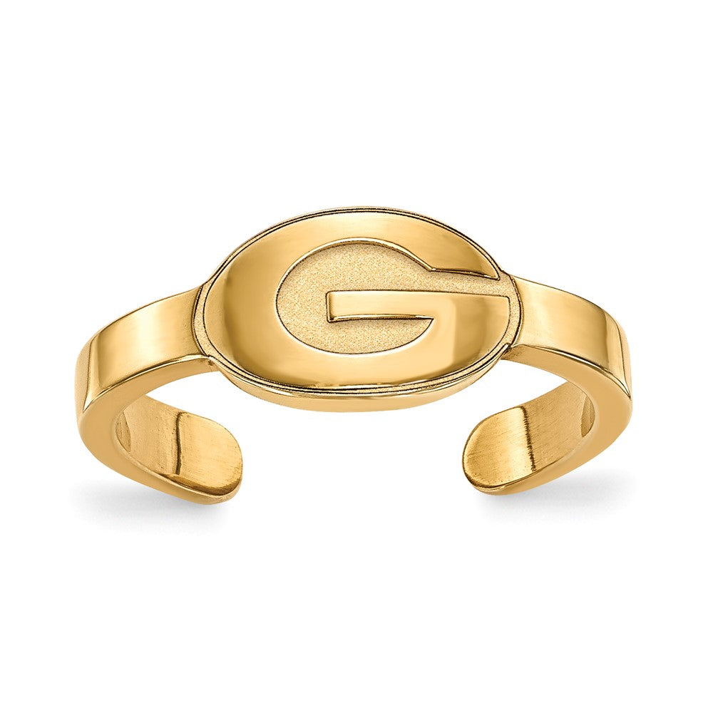Gold Plated Sterling Silver Logoart University Of Georgia Letter G Toe Ring