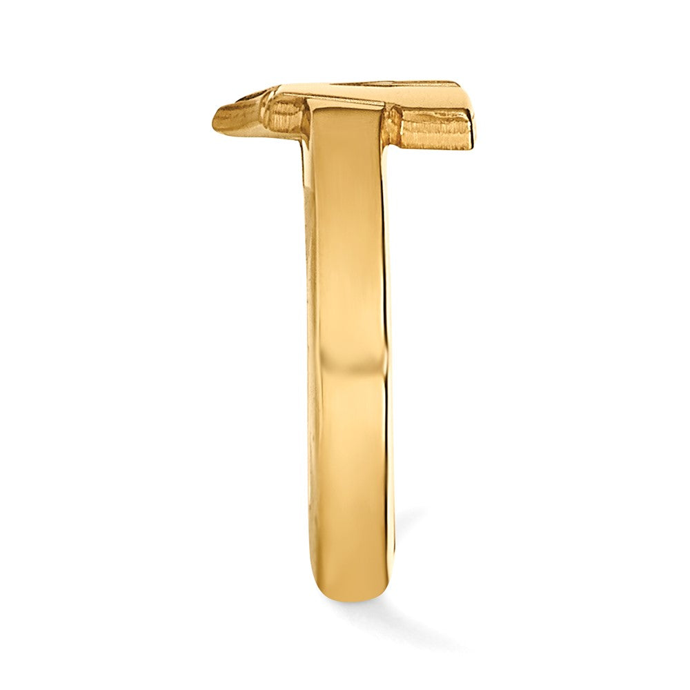 Gold Plated Sterling Silver Logoart University Of Wisconsin Letter W Toe Ring
