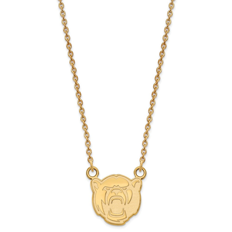 Gold Plated Sterling Silver Logoart Baylor University Small Pendant 18 Inch Necklace