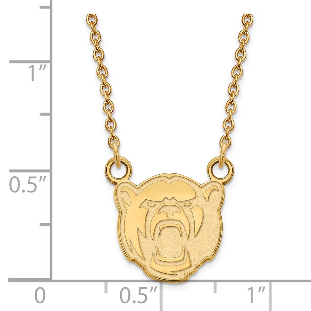 Gold Plated Sterling Silver Logoart Baylor University Small Pendant 18 Inch Necklace