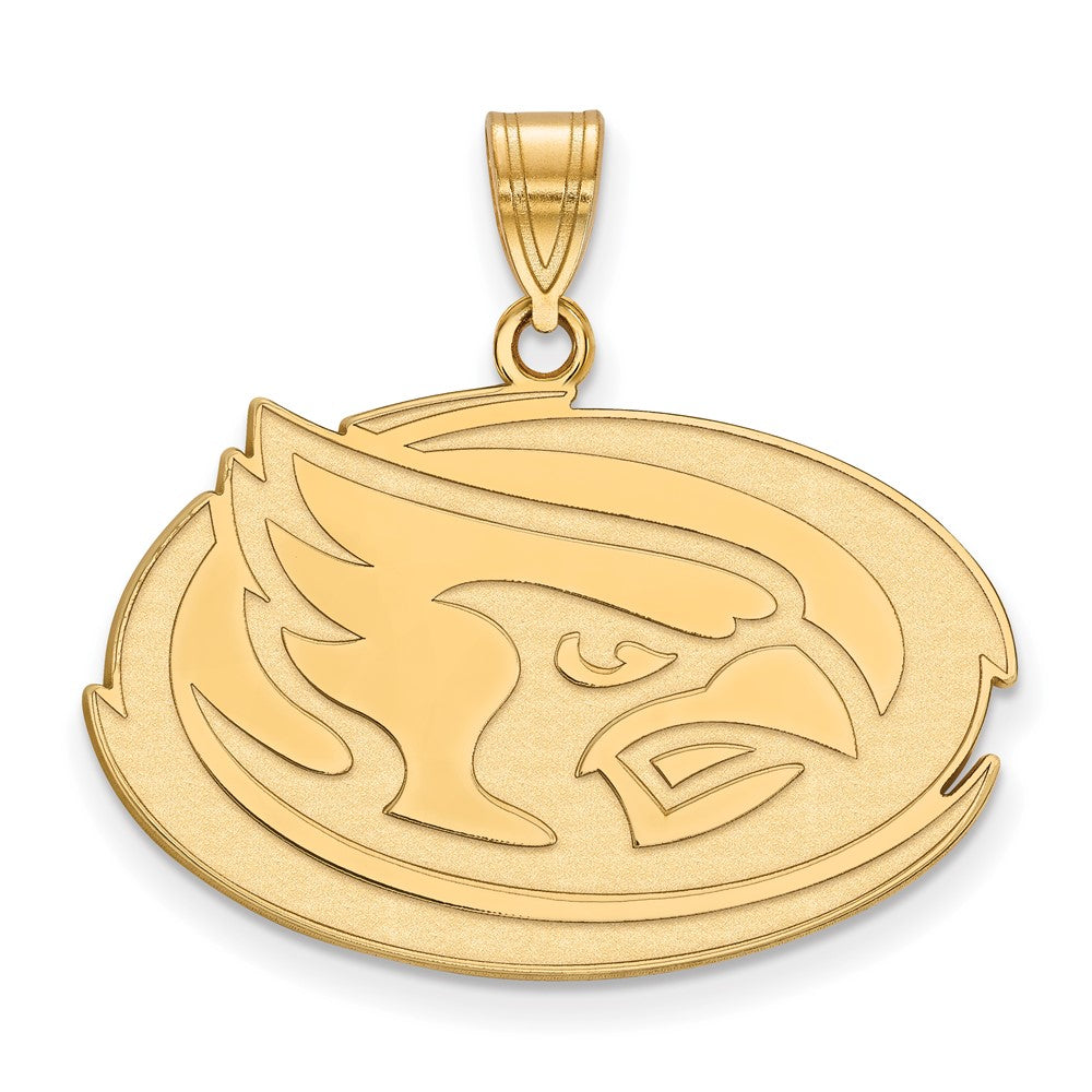 Gold Plated Sterling Silver Logoart Iowa State University Cardinal Large Pendant