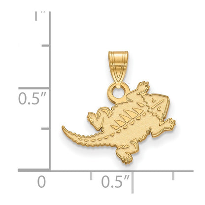 Gold Plated Sterling Silver Logoart Texas Christian University Horned Frog Small Pendant