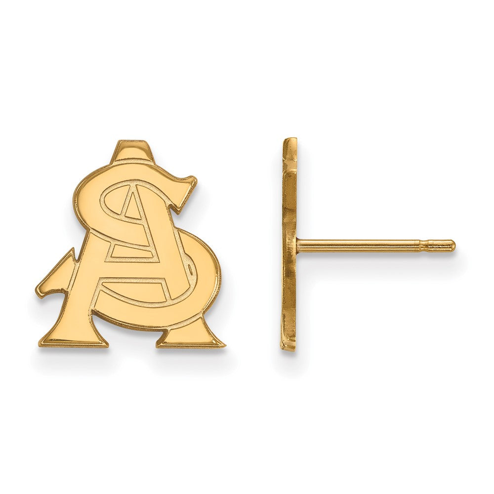 10K Yellow Gold Logoart Arizona State University A S Small Post Earrings