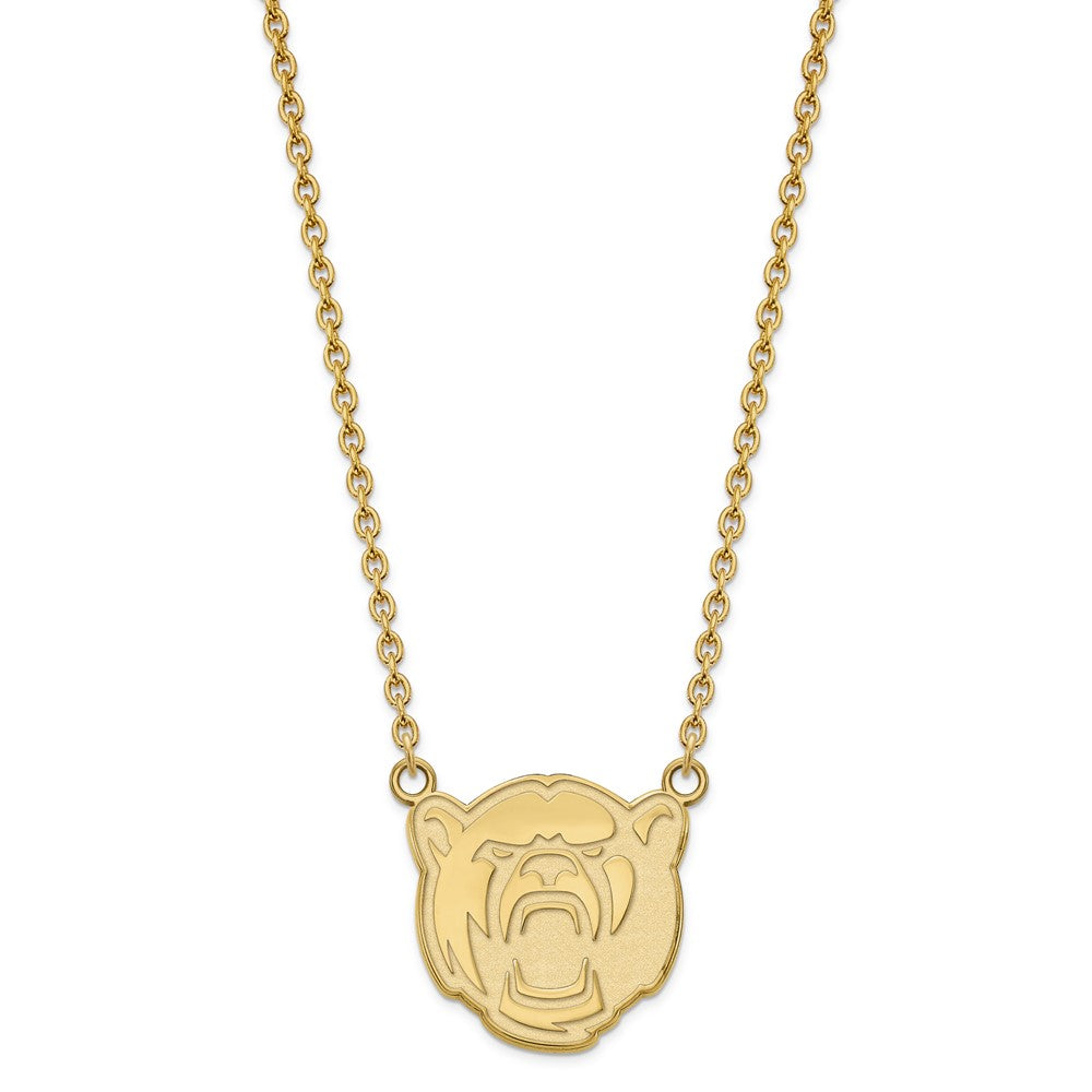 Gold Plated Sterling Silver Logoart Baylor University Large Pendant 18 Inch Necklace