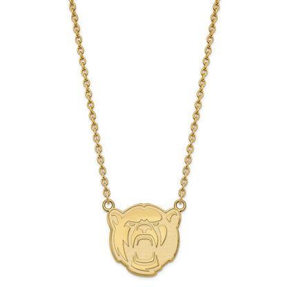 Gold Plated Sterling Silver Logoart Baylor University Large Pendant 18 Inch Necklace