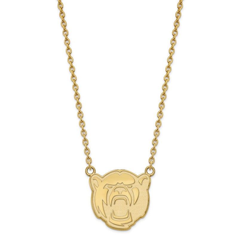 Gold Plated Sterling Silver Logoart Baylor University Large Pendant 18 Inch Necklace
