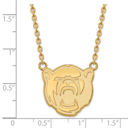 Gold Plated Sterling Silver Logoart Baylor University Large Pendant 18 Inch Necklace