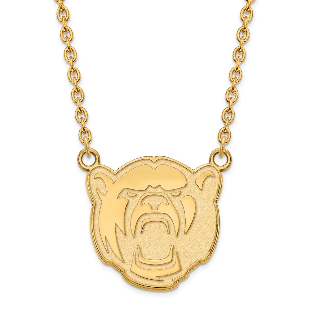 Gold Plated Sterling Silver Logoart Baylor University Large Pendant 18 Inch Necklace