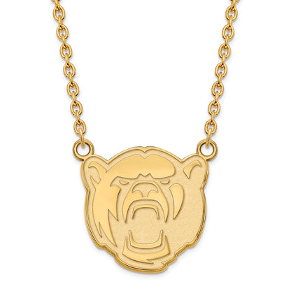 Gold Plated Sterling Silver Logoart Baylor University Large Pendant 18 Inch Necklace
