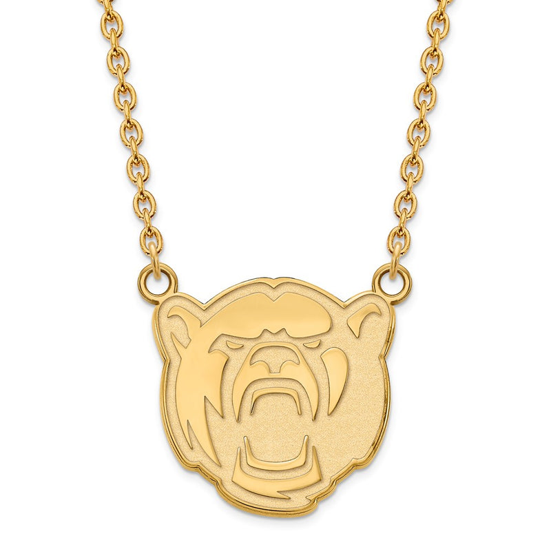 Gold Plated Sterling Silver Logoart Baylor University Large Pendant 18 Inch Necklace