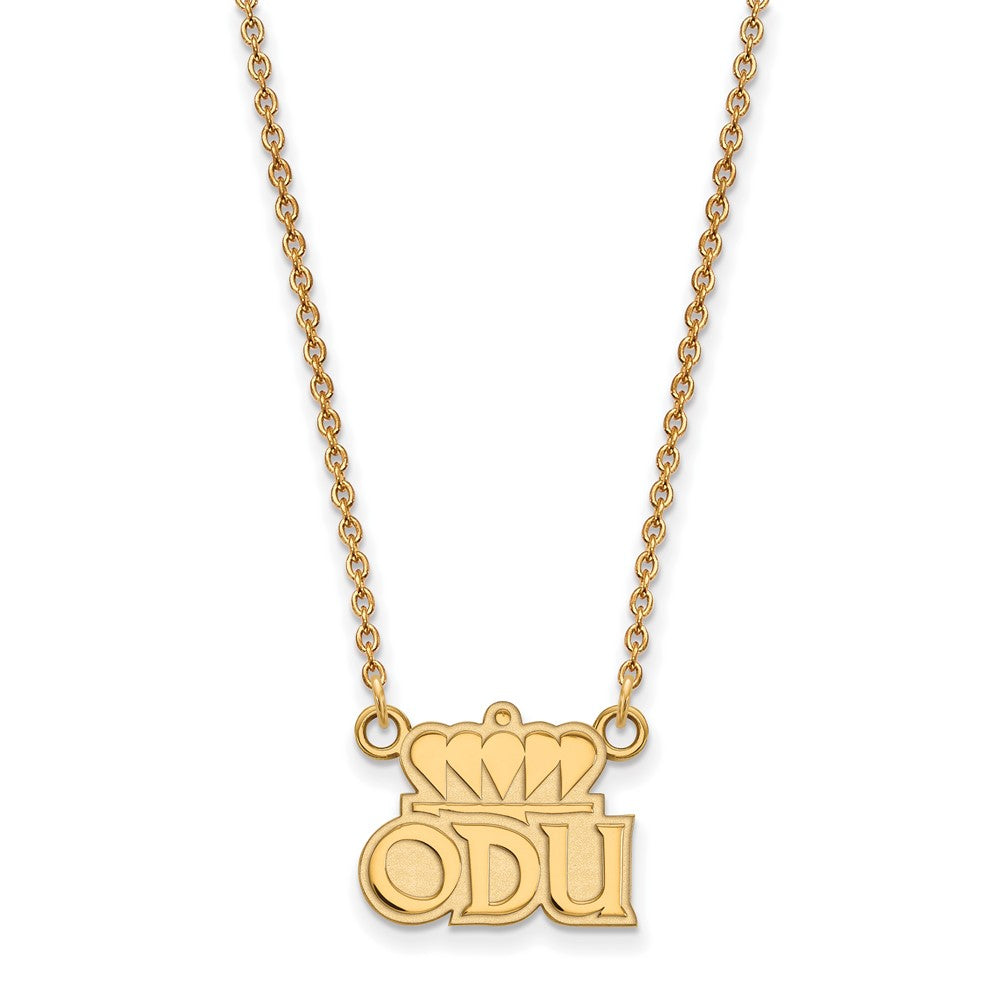 Gold Plated Sterling Silver Logoart Old Dominion University O D U Small Pendant 18 Inch Necklace