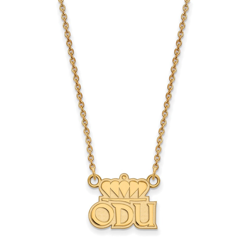 Gold Plated Sterling Silver Logoart Old Dominion University O D U Small Pendant 18 Inch Necklace
