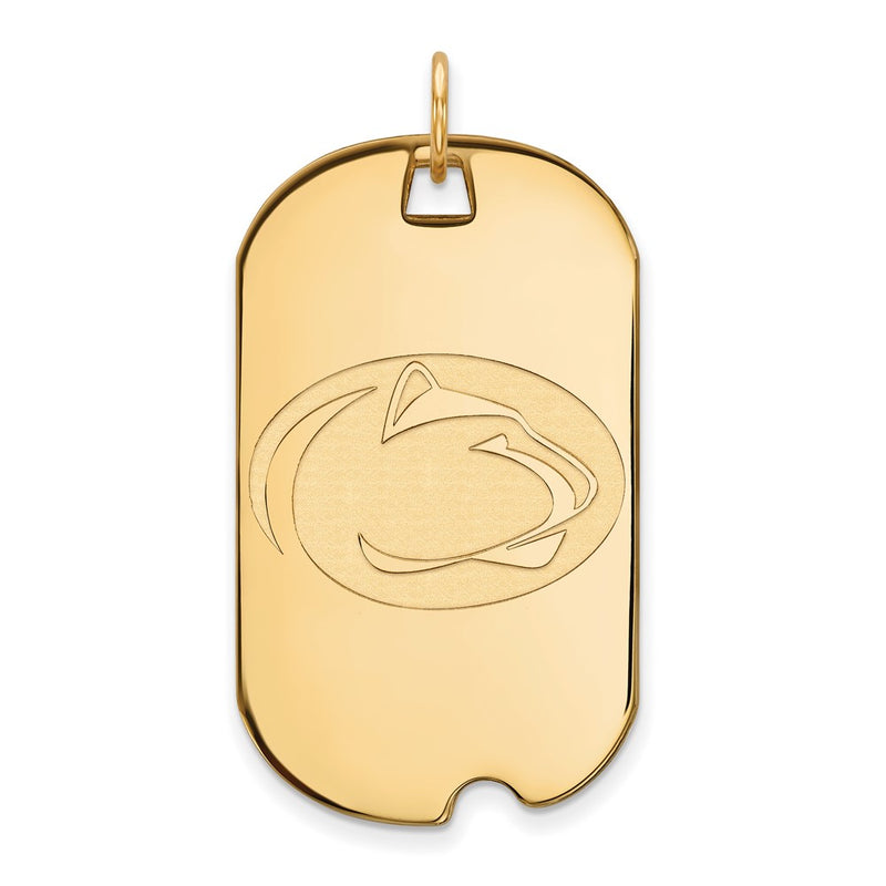 Gold Plated Sterling Silver Logoart Penn State University Lion Large Dog Tag Pendant