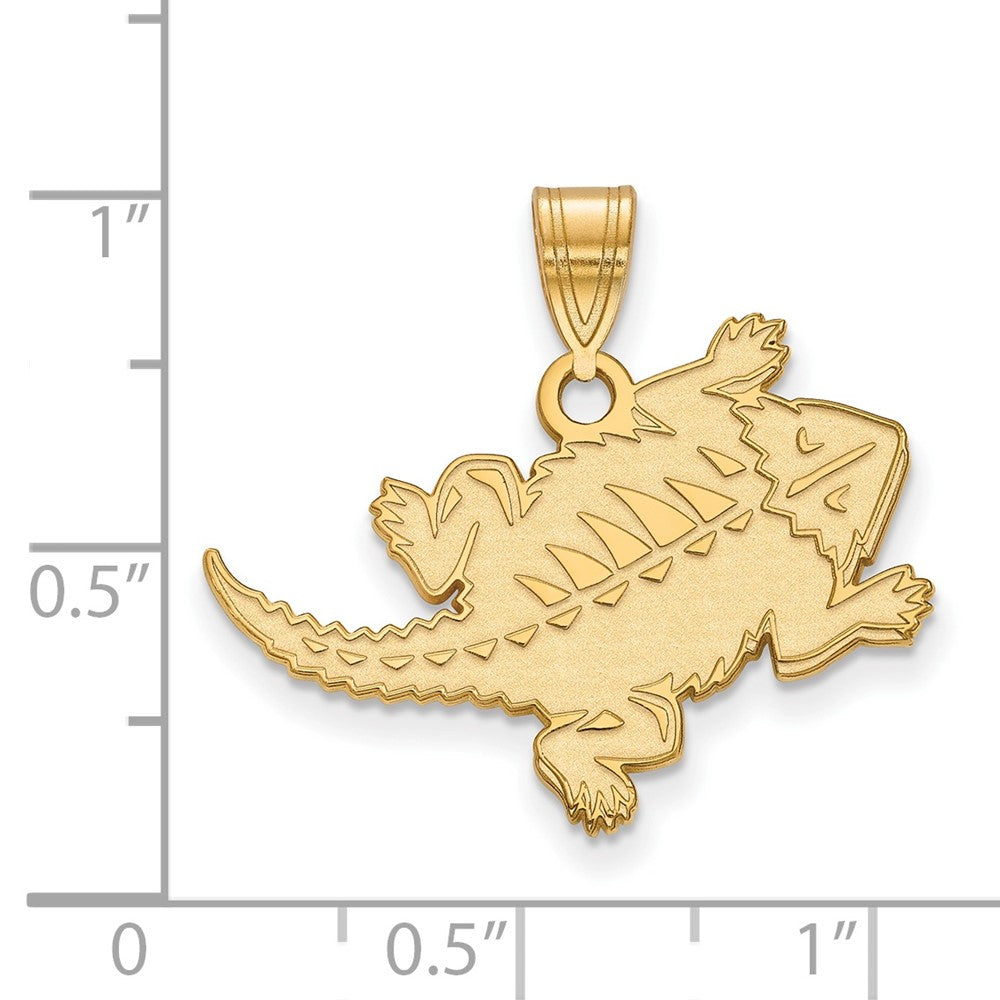 Gold Plated Sterling Silver Logoart Texas Christian University Horned Frog Large Pendant