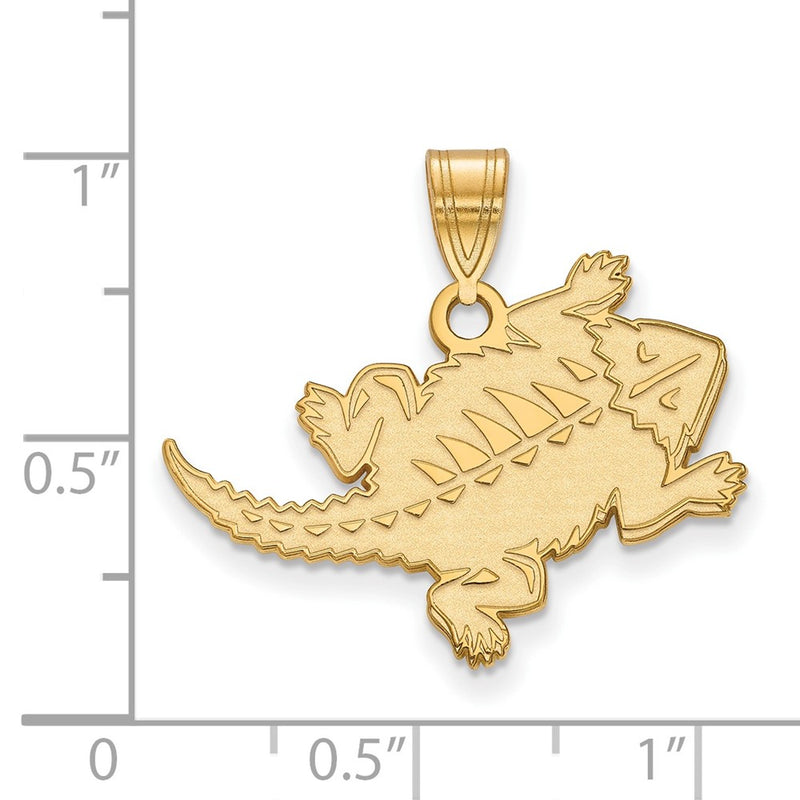 10K Yellow Gold Logoart Texas Christian University Horned Frog Large Pendant
