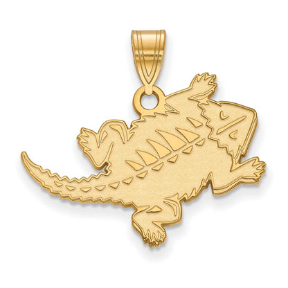Gold Plated Sterling Silver Logoart Texas Christian University Horned Frog Large Pendant