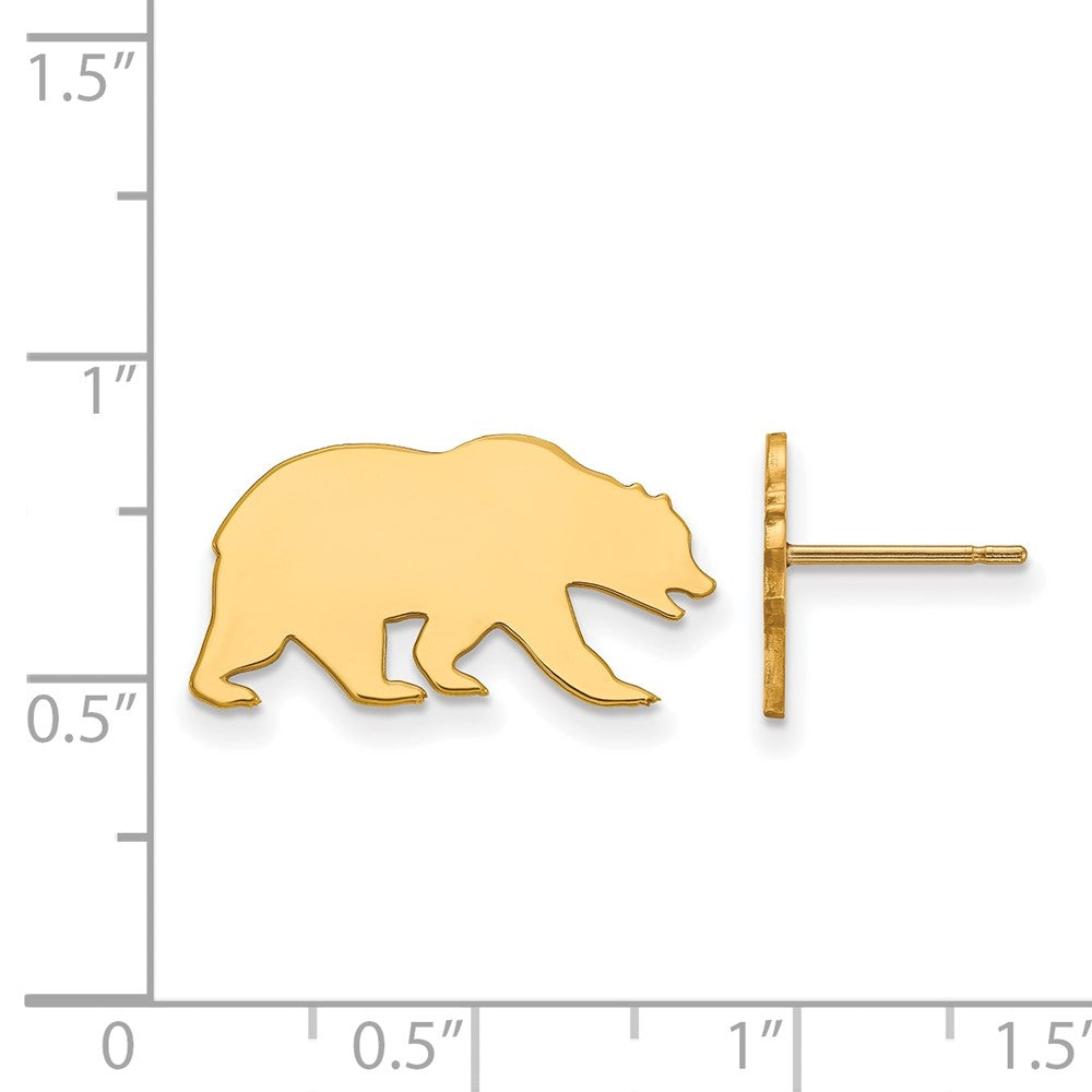 Gold Plated Sterling Silver Logoart University Of California Berkeley Bear Small Post Earrings