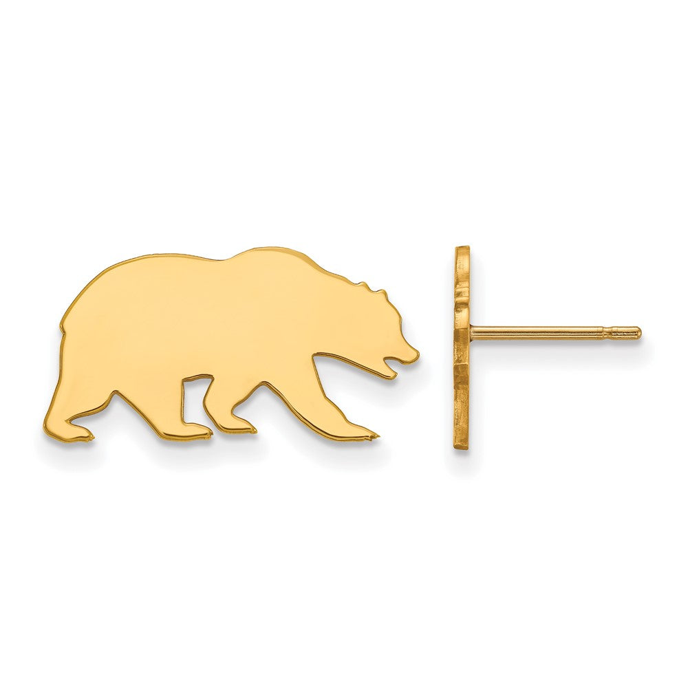 Gold Plated Sterling Silver Logoart University Of California Berkeley Bear Small Post Earrings