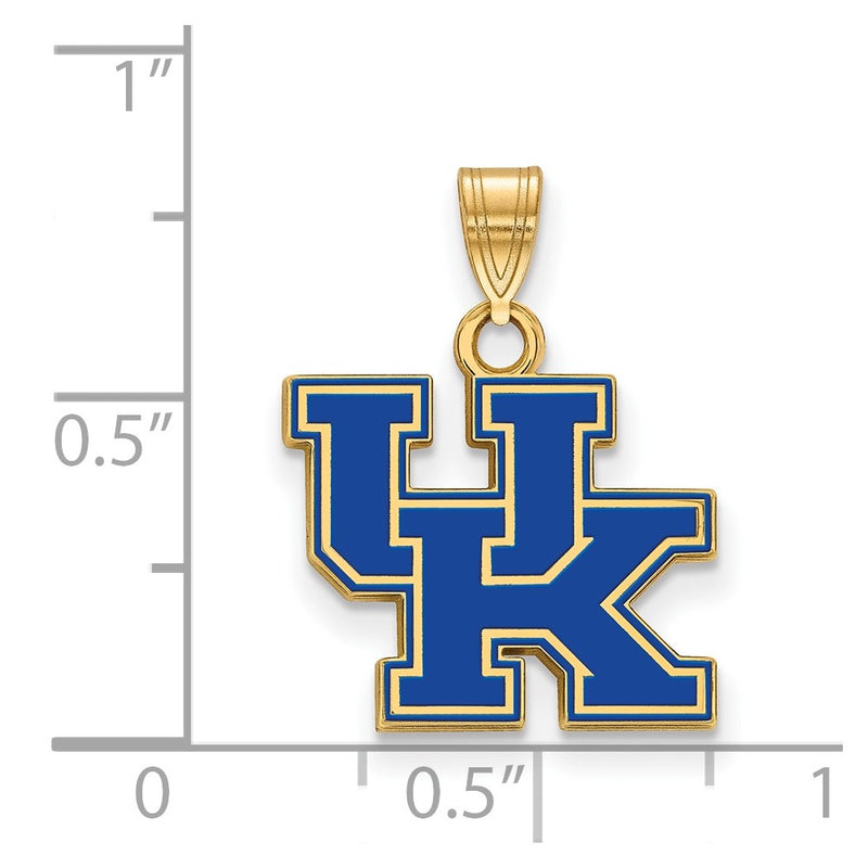 Gold Plated Sterling Silver Logoart University Of Kentucky U K Small Enameled Pendant