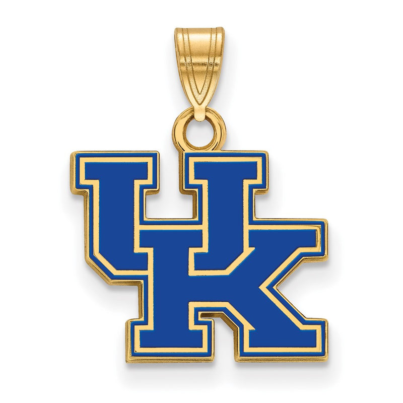 Gold Plated Sterling Silver Logoart University Of Kentucky U K Small Enameled Pendant