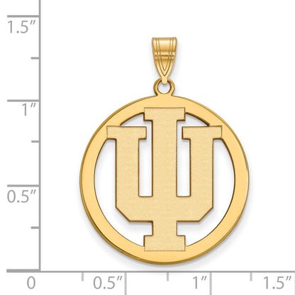 Gold Plated Sterling Silver Logoart Indiana University I U Extra Large Circle Pendant