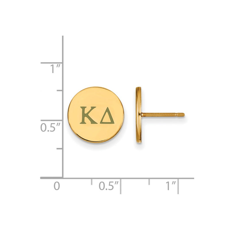 Gold Plated Sterling Silver Logoart Kappa Delta Sorority Greek Letters Color Enamel Post Earrings