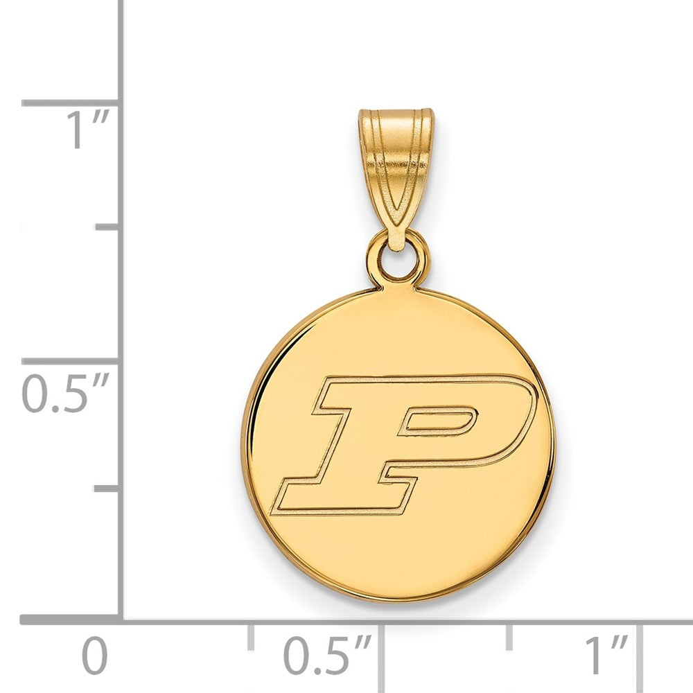 10K Yellow Gold Logoart Purdue University Letter P Medium Disc Pendant