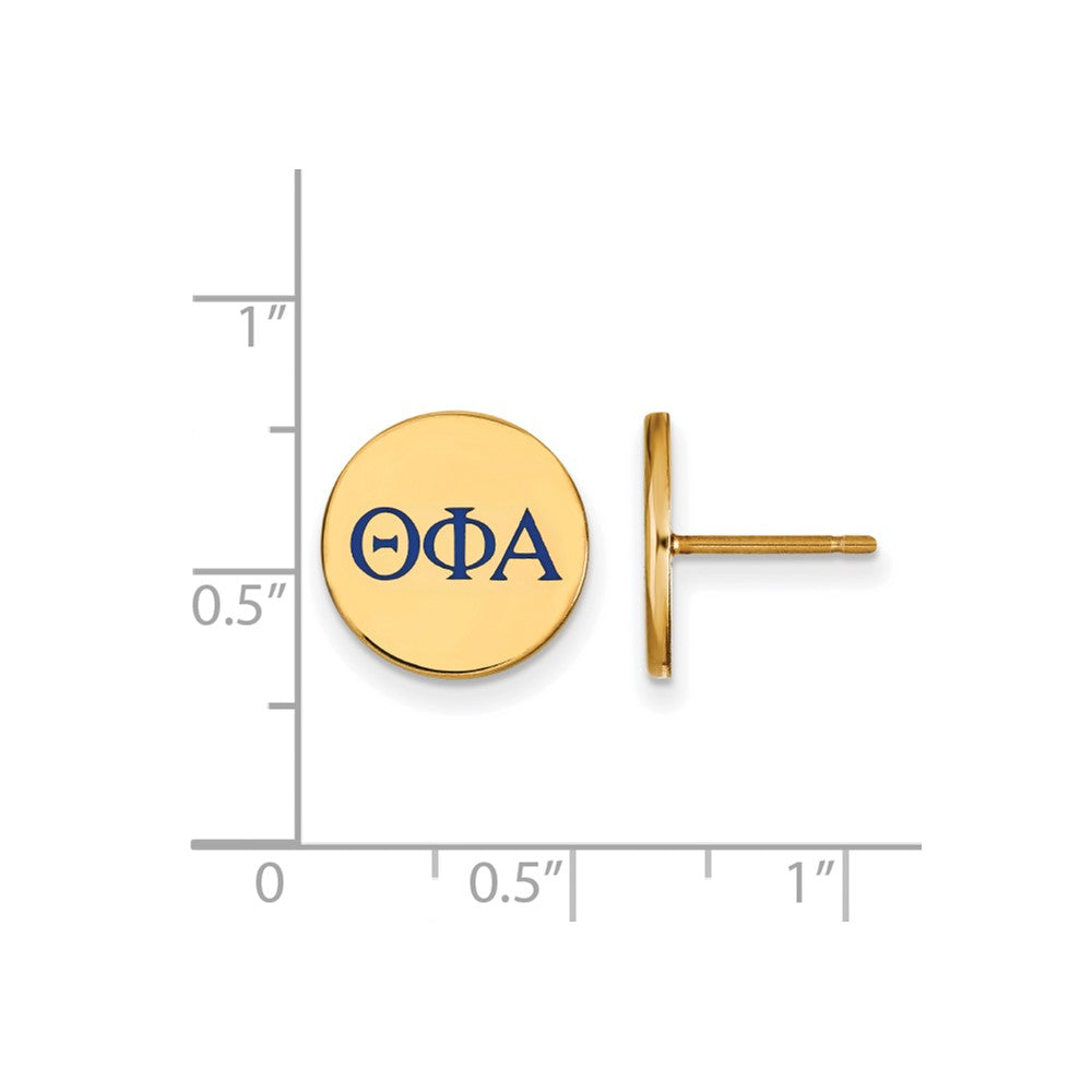 Gold Plated Sterling Silver Logoart Theta Phi Alpha Sorority Greek Letters Color Enamel Post Earrings
