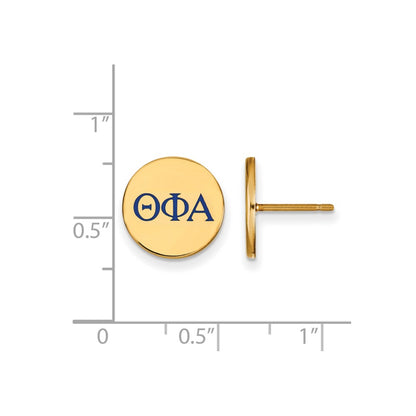 Gold Plated Sterling Silver Logoart Theta Phi Alpha Sorority Greek Letters Color Enamel Post Earrings