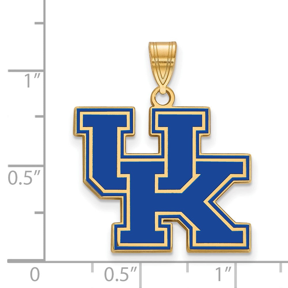Gold Plated Sterling Silver Logoart University Of Kentucky U K Large Enameled Pendant