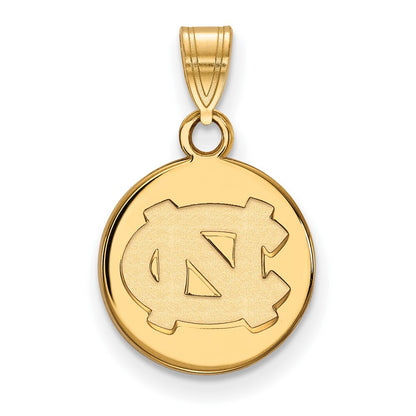 14K Yellow Gold Logoart University Of North Carolina N C Small Disc Pendant