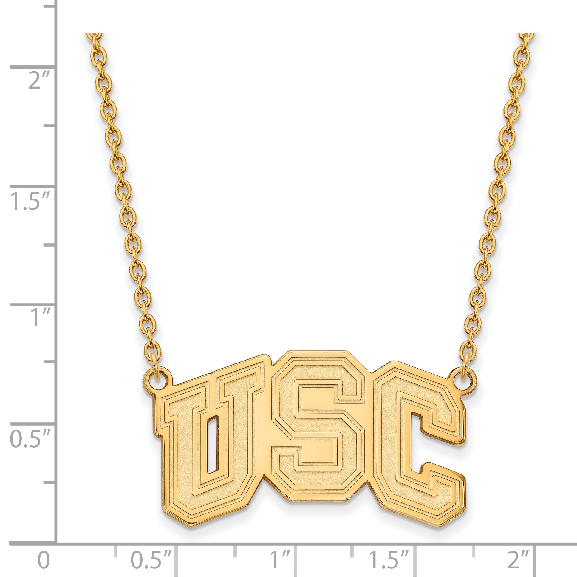 10K Yellow Gold University Of Southern California U S C Large Pendant 18 Inch Necklace