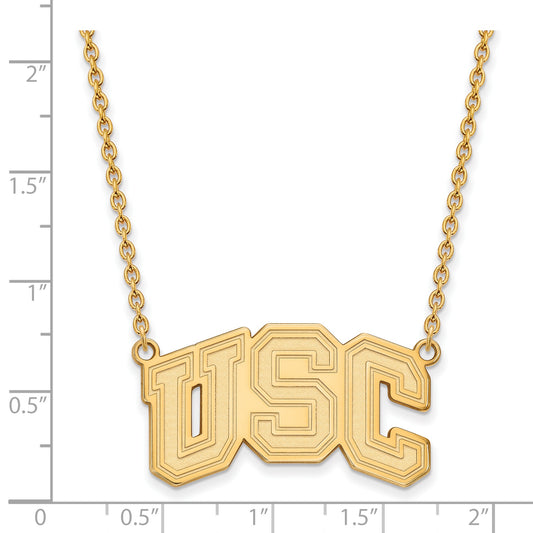 10K Yellow Gold University Of Southern California U S C Large Pendant 18 Inch Necklace