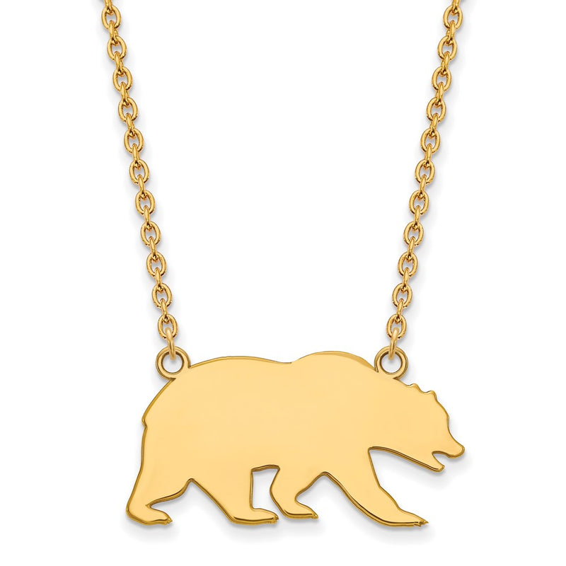 14K Yellow Gold Logoart University Of California Berkeley Bear Large Pendant 18 Inch Necklace