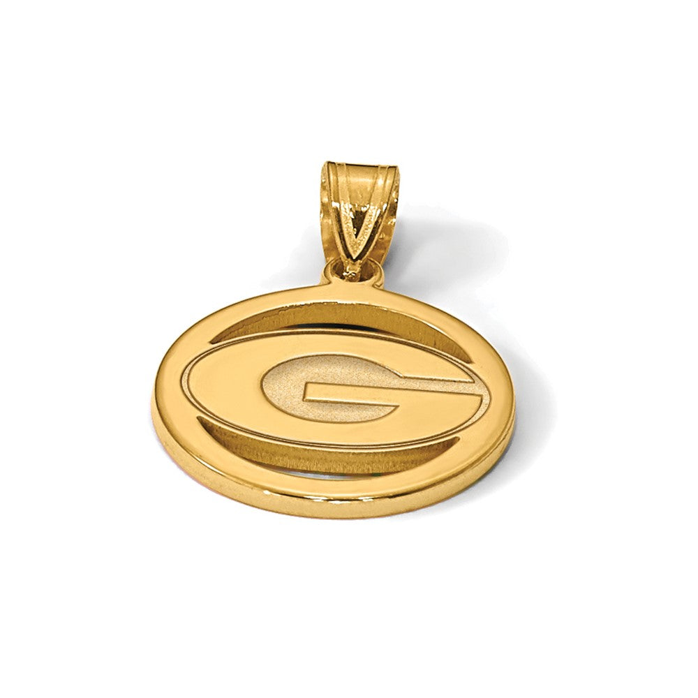 Gold Plated Sterling Silver Logoart University Of Georgia Letter G Small Circle Pendant