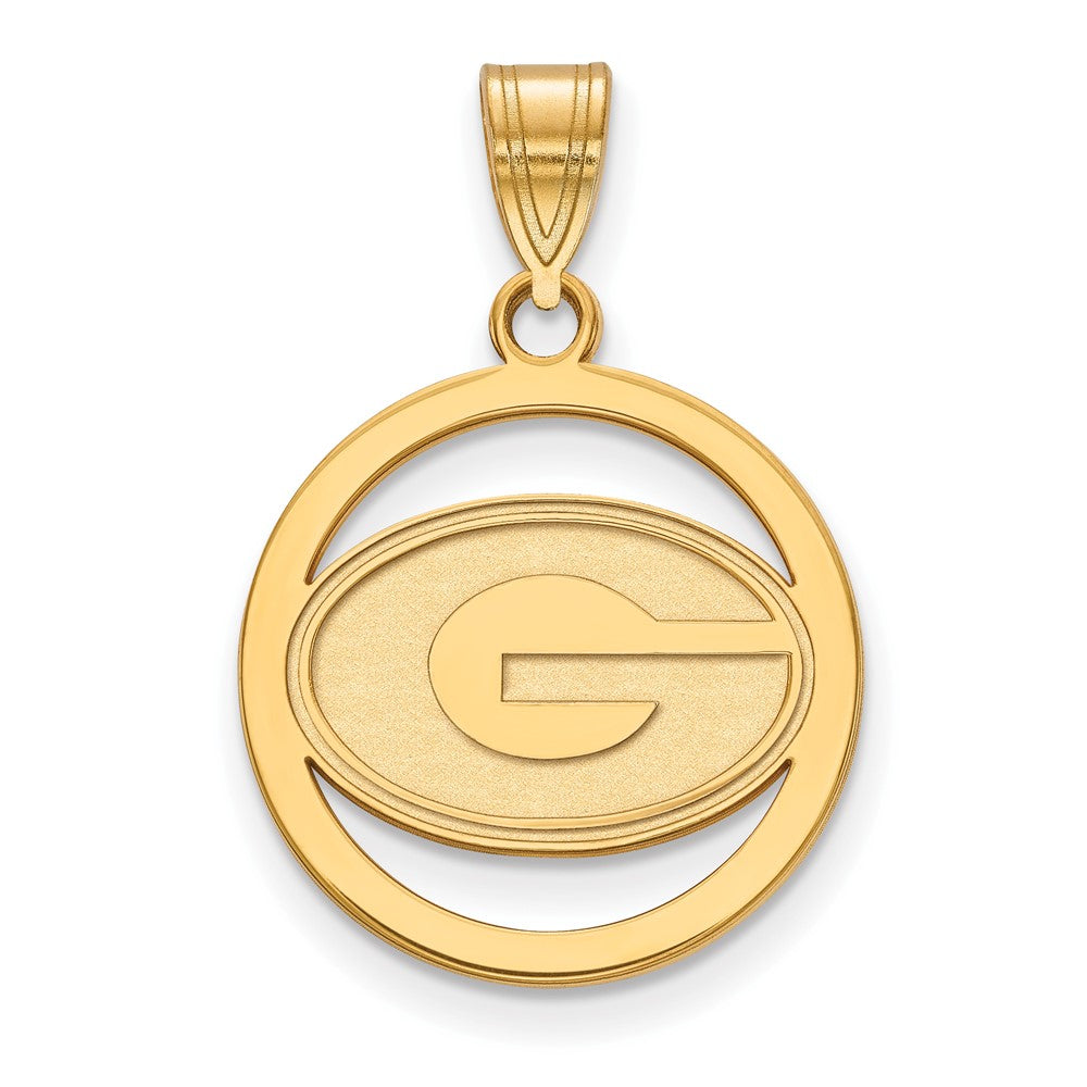 Gold Plated Sterling Silver Logoart University Of Georgia Letter G Small Circle Pendant