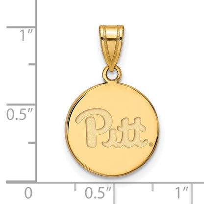 10K Yellow Gold Logoart University Of Pittsburgh Medium Disc Pendant