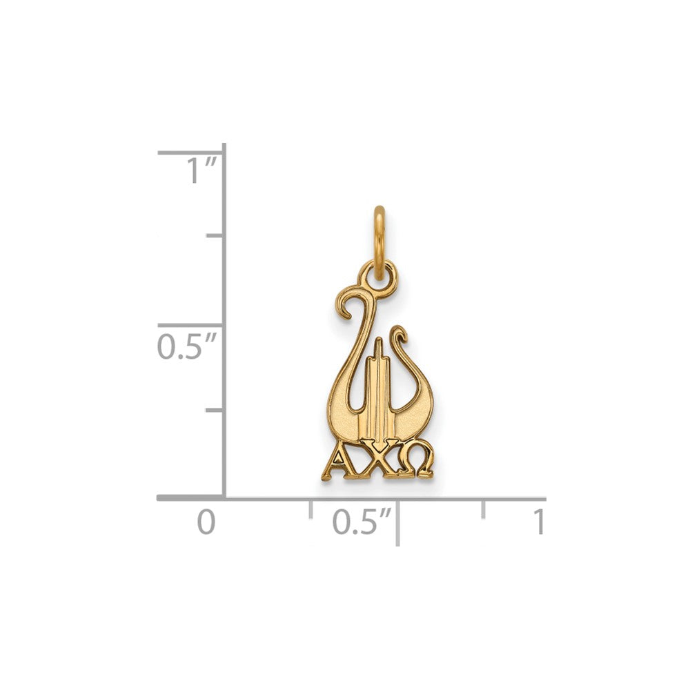 Gold Plated Sterling Silver Logoart Alpha Chi Omega Sorority Symbol Small Pendant