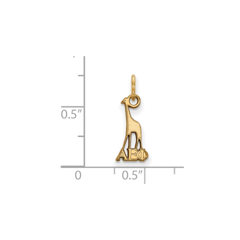 Gold Plated Sterling Silver Logoart Alpha Epsilon Phi Sorority Symbol Extra Small Pendant
