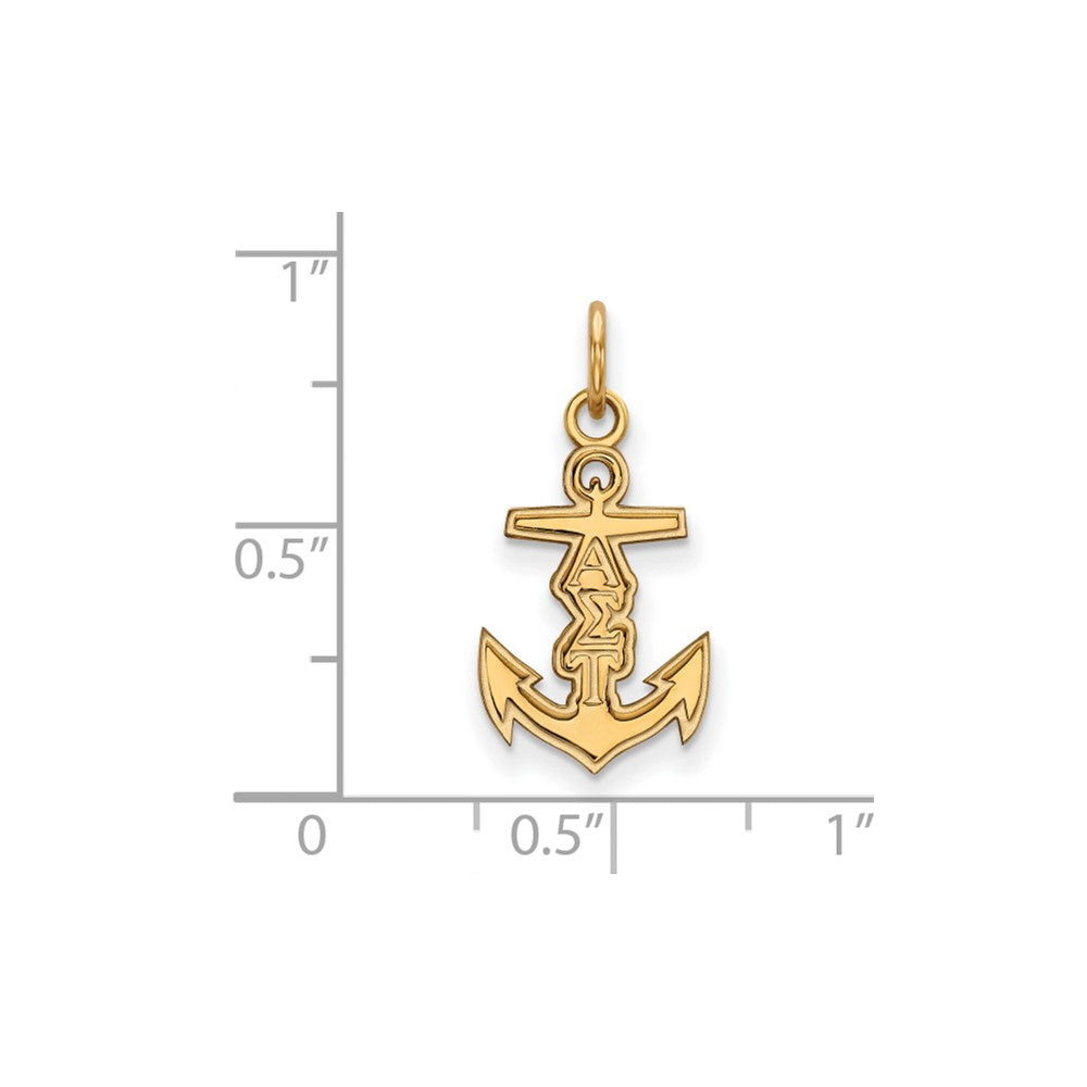 Gold Plated Sterling Silver Logoart Alpha Sigma Tau Sorority Symbol Extra Small Pendant