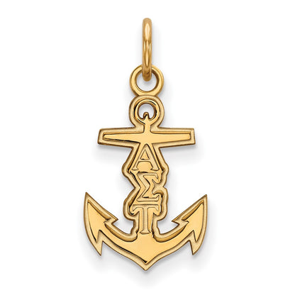 Gold Plated Sterling Silver Logoart Alpha Sigma Tau Sorority Symbol Extra Small Pendant