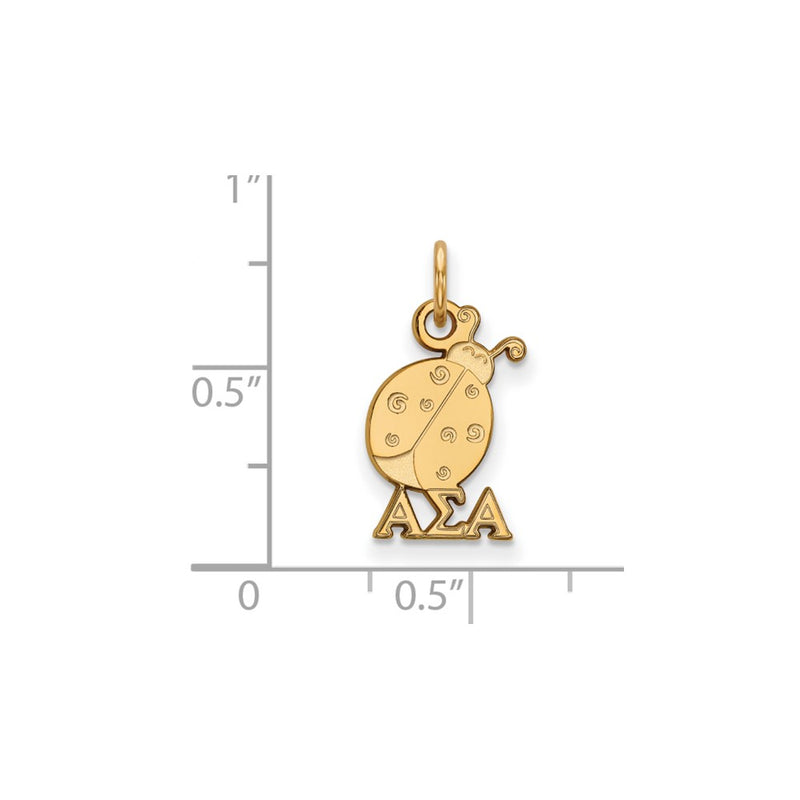 Gold Plated Sterling Silver Logoart Alpha Sigma Sorority Symbol Extra Small Pendant
