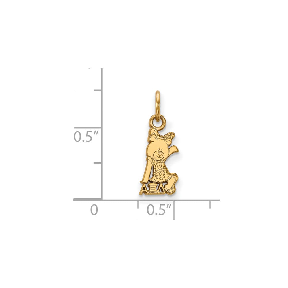 Gold Plated Sterling Silver Logoart Alpha Xi Delta Sorority Symbol Extra Small Pendant
