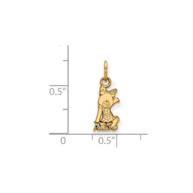 Gold Plated Sterling Silver Logoart Alpha Xi Delta Sorority Symbol Extra Small Pendant