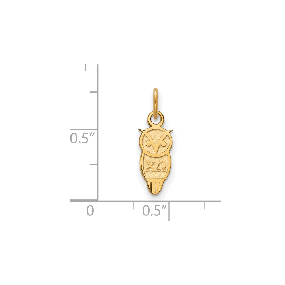Gold Plated Sterling Silver Logoart Chi Omega Sorority Symbol Extra Small Pendant