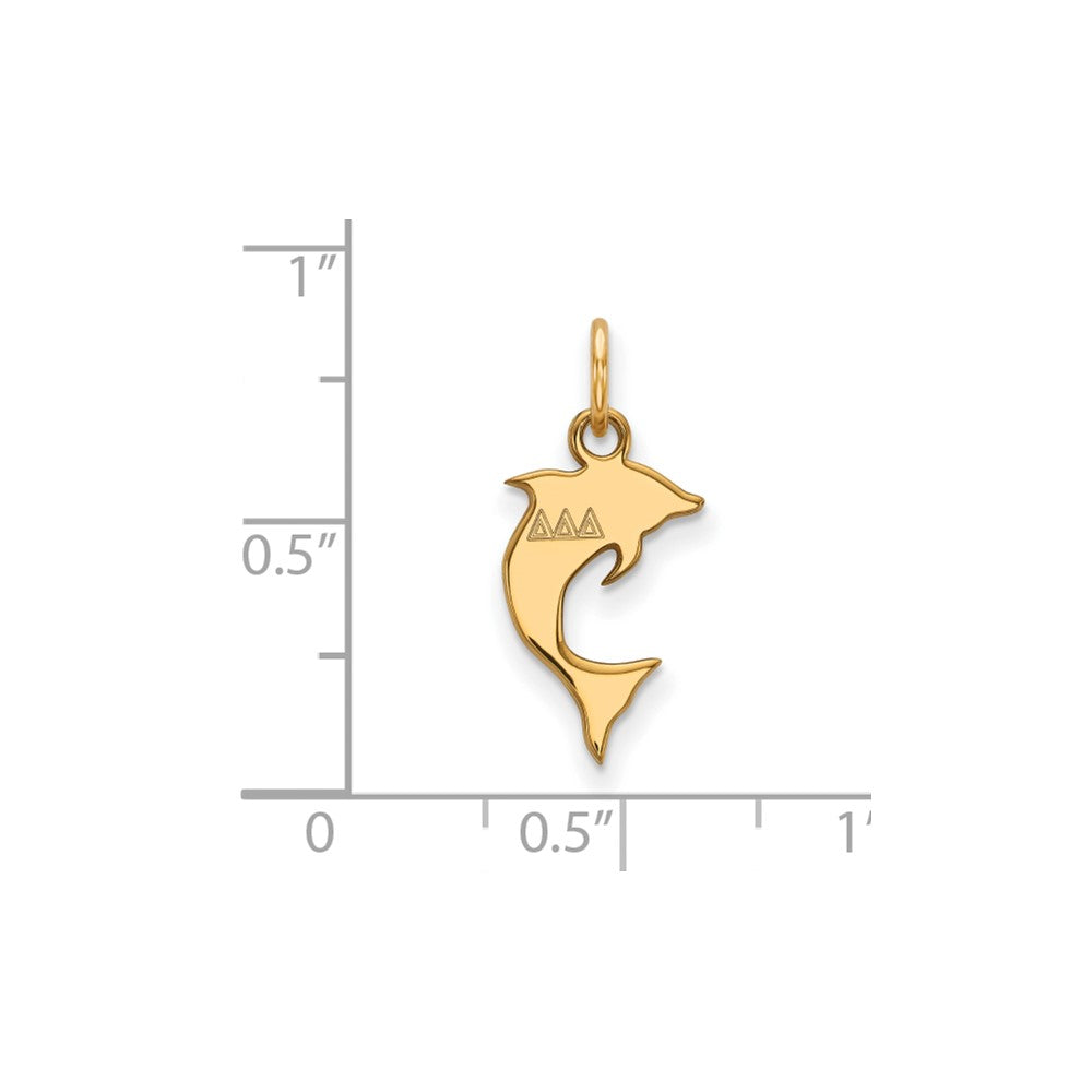 Gold Plated Sterling Silver Logoart Delta Sorority Symbol Extra Small Pendant