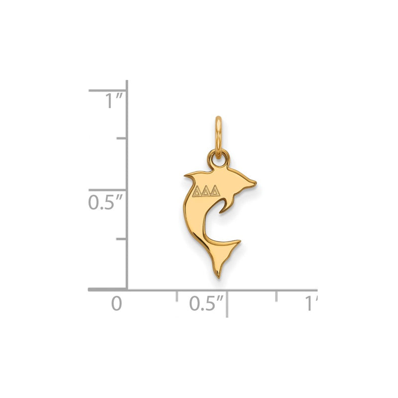 Gold Plated Sterling Silver Logoart Delta Sorority Symbol Extra Small Pendant